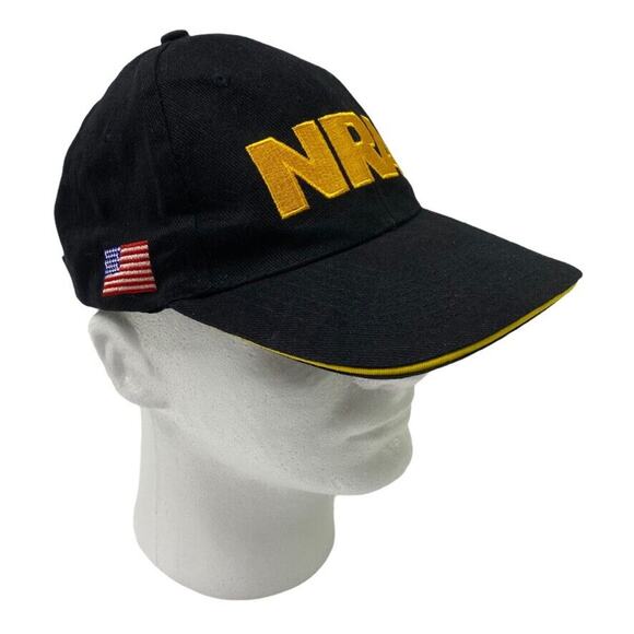 National Rifle Association NRA Ball Cap Black Gold Embroidered Adjustable - Picture 2 of 7